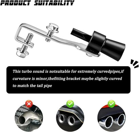 Zpana 2PCS Car Turbo Whistle, Aluminum Alloy Vehicle Turbo Sound Exhaust Muffler Roar Maker, Auto Blow off Valve Tip Simulator Tail Whistler Replacement, Universal for Most Vehicles (Black) in Kuwait