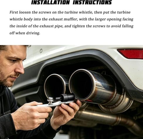 Zpana 2PCS Car Turbo Whistle, Aluminum Alloy Vehicle Turbo Sound Exhaust Muffler Roar Maker, Auto Blow off Valve Tip Simulator Tail Whistler Replacement, Universal for Most Vehicles (Black) in Kuwait