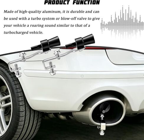 Zpana 2PCS Car Turbo Whistle, Aluminum Alloy Vehicle Turbo Sound Exhaust Muffler Roar Maker, Auto Blow off Valve Tip Simulator Tail Whistler Replacement, Universal for Most Vehicles (Black) in Kuwait