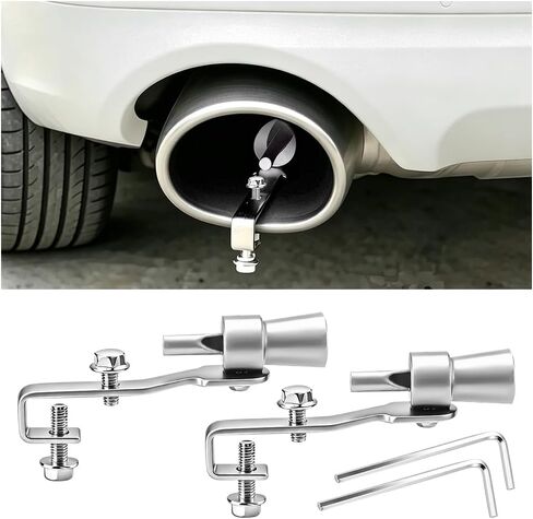Zpana 2PCS Car Turbo Whistle, Aluminum Alloy Vehicle Turbo Sound Exhaust Muffler Roar Maker, Auto Blow off Valve Tip Simulator Tail Whistler Replacement, Universal for Most Vehicles (Black) in Kuwait