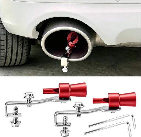 Zpana 2PCS Car Turbo Whistle, Aluminum Alloy Vehicle Turbo Sound Exhaust Muffler Roar Maker, Auto Blow off Valve Tip Simulator Tail Whistler Replacement, Universal for Most Vehicles (Black) in Kuwait