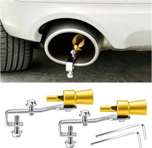 Zpana 2PCS Car Turbo Whistle, Aluminum Alloy Vehicle Turbo Sound Exhaust Muffler Roar Maker, Auto Blow off Valve Tip Simulator Tail Whistler Replacement, Universal for Most Vehicles (Black) in Kuwait