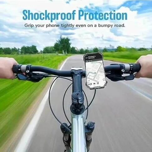 360 Rotatable Silicone Motorcycle Bicycle Phone Holder Stand Bracket GPS Support for iPhone 17 16 15 14 13 12 (White) in Kuwait