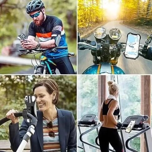 360 Rotatable Silicone Motorcycle Bicycle Phone Holder Stand Bracket GPS Support for iPhone 17 16 15 14 13 12 (White) in Kuwait