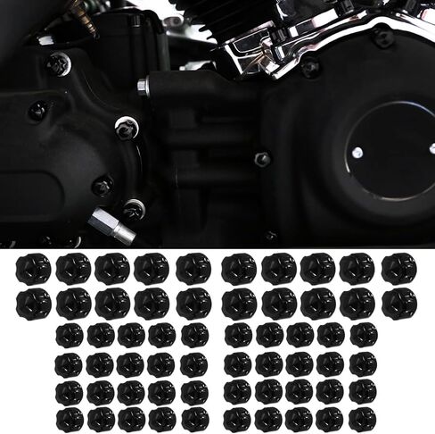 Motorcycle ABS Engine Bolt Caps Cover Compatible for Harley Softail Low Rider Street Bob 2018-2025 (Gloss Black) in Saudi Arabia