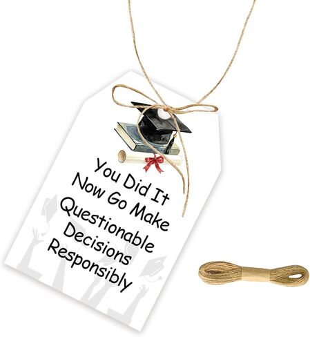50pcs Freshly Graduated Thank You Tags, Lemon Graduation Gift Tag with String for Grad Party, Class of 2026 Thank You Paper Tags for Graduate Party Favors in Saudi Arabia