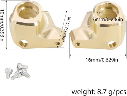 Brass Front Axle Steering Knuckles Weights for RC Crawler AXIAL SCX30 Ford Bronco 4X4 Jeep Wrangler JLU in Kuwait