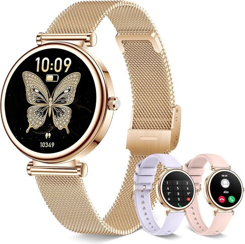 Smart watch for Women (Answer/Make Calls),1.27 Inch Round Smartwatch with 100+ sports modes, Heart Rate/Sleep Monitor Pedometer IP68 Waterproof Activity Fitness Watch for iPhone Android, Rose Gold in Saudi Arabia