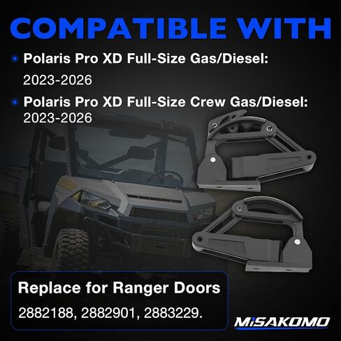 2206609 Clear Window Latch Hardware, Compatible with Polaris Pro XD (Full-Size Gas/Diesel, Crew Gas/Diesel) 2023-2026, Fit# Ranger Doors 2882188, 2882901, 2883229 in Kuwait
