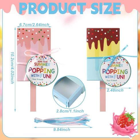 Eaasty 36 Pack End of Year Student Gifts 3D Ice Cream Gift Boxes Bulk Summer Vacation Party Gift Favors for Student Class Rewards Ice Cream Party Supplies in Kuwait