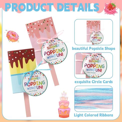 Eaasty 36 Pack End of Year Student Gifts 3D Ice Cream Gift Boxes Bulk Summer Vacation Party Gift Favors for Student Class Rewards Ice Cream Party Supplies in Kuwait