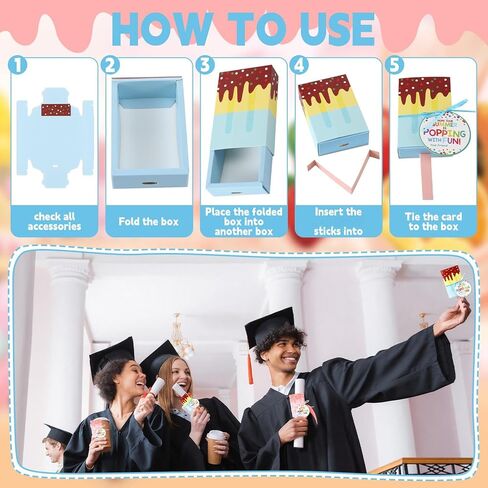 Eaasty 36 Pack End of Year Student Gifts 3D Ice Cream Gift Boxes Bulk Summer Vacation Party Gift Favors for Student Class Rewards Ice Cream Party Supplies in Kuwait