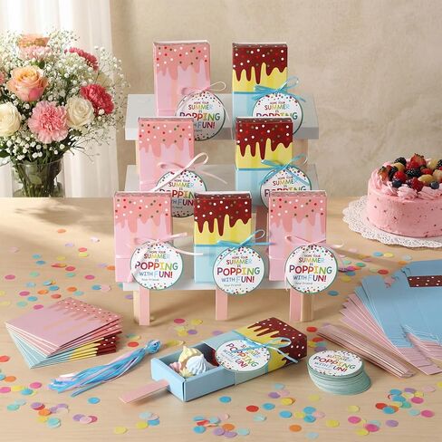 Eaasty 36 Pack End of Year Student Gifts 3D Ice Cream Gift Boxes Bulk Summer Vacation Party Gift Favors for Student Class Rewards Ice Cream Party Supplies in Kuwait