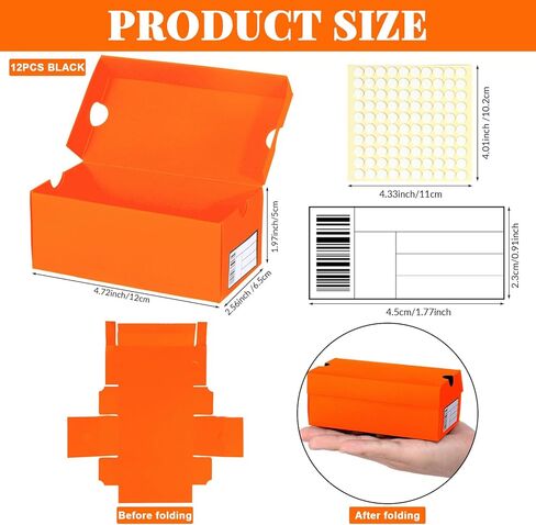 12 Sets Mini Shoe Gifts Boxes Mini Sneaker Boxes 4.7x2.5x2 Small Shoe Cases Cardboard Sports Theme Small Gift Case with Writable Label Birthday Party Favor for Candies Cookies Snacks Orange in Saudi Arabia