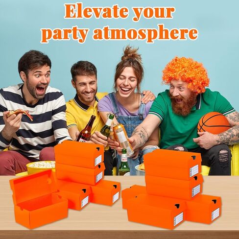 12 Sets Mini Shoe Gifts Boxes Mini Sneaker Boxes 4.7x2.5x2 Small Shoe Cases Cardboard Sports Theme Small Gift Case with Writable Label Birthday Party Favor for Candies Cookies Snacks Orange in Saudi Arabia
