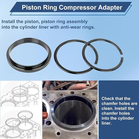 7040 Piston Ring Compressor Tool-Replaces PT-7040 5399448 5299339 5299447,with Adapter & Anti-Polishing Ring, 5.4" Bore Fits for Cummins ISX/QSX 15, Caterpillar 3400, 3406, 3408, 3412, C-15 in Saudi Arabia