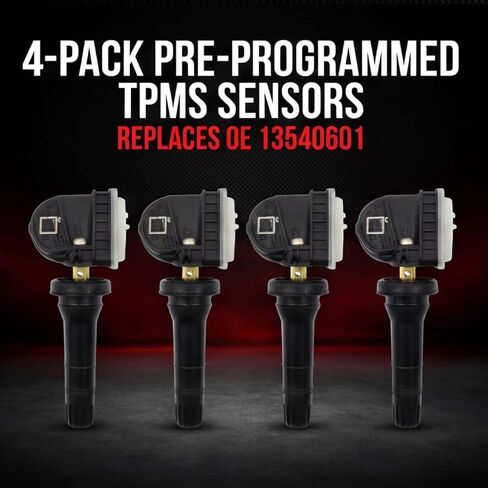 Pre-Programmed TPMS Tire Pressure Sensor 4 pcs Compatible with Chevy GMC Buick Cadillac Bolt EV Colorado Cruze Equinox Tahoe Impala Malibu Silverado Replaces 13540601 in Kuwait