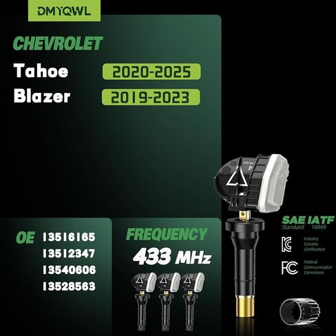 TPMS GM 433MHz Pre-Programmed Compatible with Chevrolet Tahoe 2021-2024 | Blazer 2019-2023 /OE#13598773,13516165 Tire Pressure Monitoring Sensor(Set of 4) in Saudi Arabia
