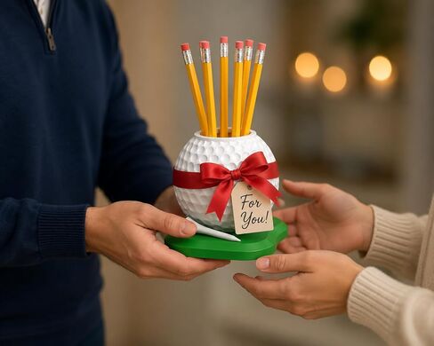 حامل أقلام كرة الجولف للمكتب - هدايا الجولف للرجال والأب وزملاء العمل والمعلمين، ملحقات مكتب الجولف للمكتب، هدية مضحكة للاعب الجولف، ديكور مكتب الجولف، هدايا عيد الأب لمحبي الجولف in Kuwait
