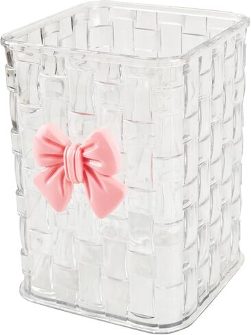 Nirvany Acrylic Pen Holder for Desk, Cute Clear Pencil Organizer & Makeup Brush Holder with Bow Back To School Accessories for Office, Home, School, Kitchen in Saudi Arabia