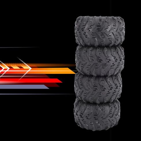 RC Car Tires, 4PCS 85mm 12mm Hex Rubber Tires with Excellent Grip for 1/14 1/16 Scale RC Cars, Compatible with MJX HBX in Kuwait