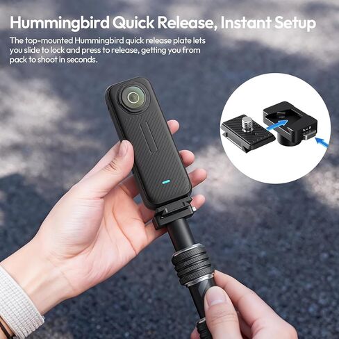 ULANZI Quick-Release Invisible Selfie Stick Motorcycle Bike Mount Kit for Insta360 X5 X4 X3/DJI Osmo 360, VL03 40in Adjustable Extension Pole Clamp Mount for GoPro DJI Insta360 Action Camera in Saudi Arabia