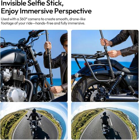 ULANZI Quick-Release Invisible Selfie Stick Motorcycle Bike Mount Kit for Insta360 X5 X4 X3/DJI Osmo 360, VL03 40in Adjustable Extension Pole Clamp Mount for GoPro DJI Insta360 Action Camera in Saudi Arabia