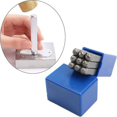 9Pcs Metal Stamping Tool Set 1/8'' (3mm), Steel Sun and Star Punch Set Leather Stamp for Jewelry Making Craft in Saudi Arabia