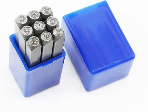 9Pcs Metal Stamping Tool Set 1/8'' (3mm), Steel Sun and Star Punch Set Leather Stamp for Jewelry Making Craft in Saudi Arabia
