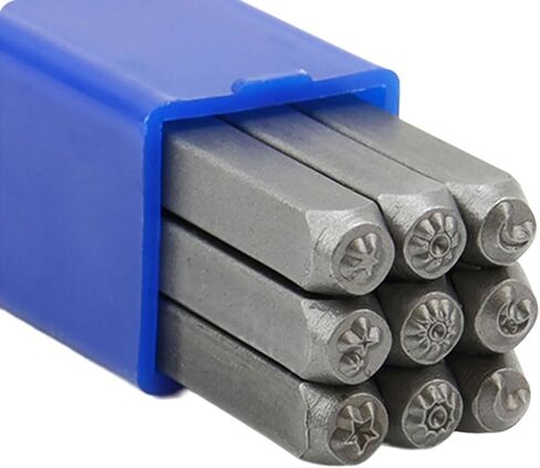 9Pcs Metal Stamping Tool Set 1/8'' (3mm), Steel Sun and Star Punch Set Leather Stamp for Jewelry Making Craft in Saudi Arabia