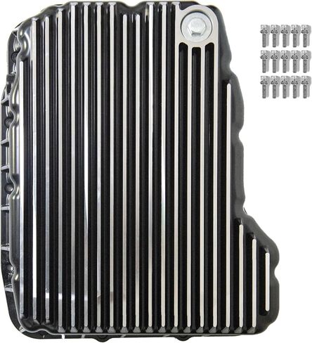 Aluminum Transmission Pan Compatible with Dodge Ram 6.7L Cummins Diesel 2007-2018 68RFE - Deep Sump with Cooling Fins & Magnetic Drain Plug - Includes Gasket & Bolts Kit Replaces 228052110 in Saudi Arabia