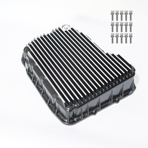 Aluminum Transmission Pan Compatible with Dodge Ram 6.7L Cummins Diesel 2007-2018 68RFE - Deep Sump with Cooling Fins & Magnetic Drain Plug - Includes Gasket & Bolts Kit Replaces 228052110 in Saudi Arabia
