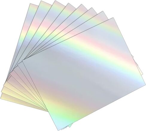 25 Sheets Holographic Sticker Paper 8.5x11 inch for Inkjet & Laser Printer, Printable Vinyl Holographic Sticker Paper Waterproof Self-Adhesive (Silver) in Saudi Arabia