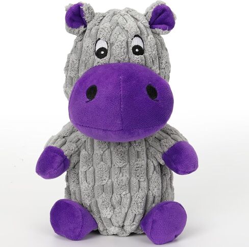 loncoldy Dog Squeaky Toys, Plush Dog Toys for Large Dogs, Tough Stuffed Animals Hippo Chew Toy, Crinkle Dog Toy to Keep Them Busy for Small Medium Large Breed, Pet Toys for Dogs in Saudi Arabia