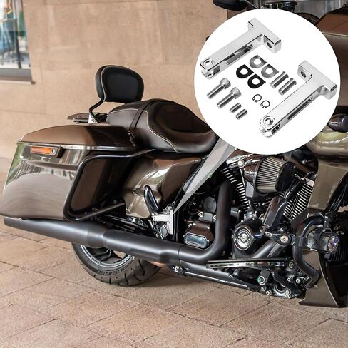 Passenger Floorboard Mount Extended Rear Foot Peg Supports and Footrest Mounting Kit Replacement for Harley Electra Glide Street Glide Road King Road Glide 1993-2023, Chrome in Saudi Arabia