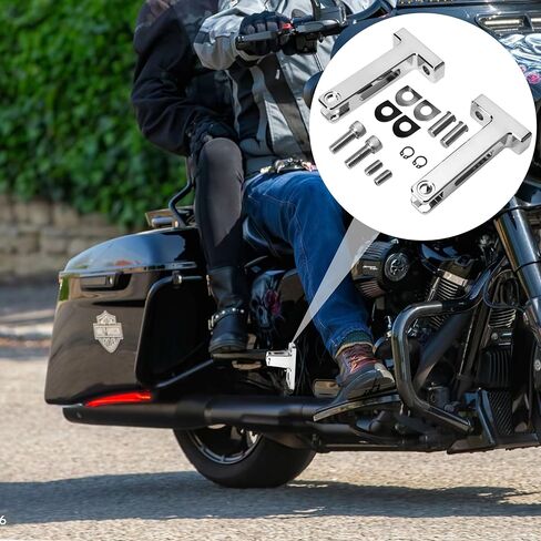 Passenger Floorboard Mount Extended Rear Foot Peg Supports and Footrest Mounting Kit Replacement for Harley Electra Glide Street Glide Road King Road Glide 1993-2023, Chrome in Saudi Arabia