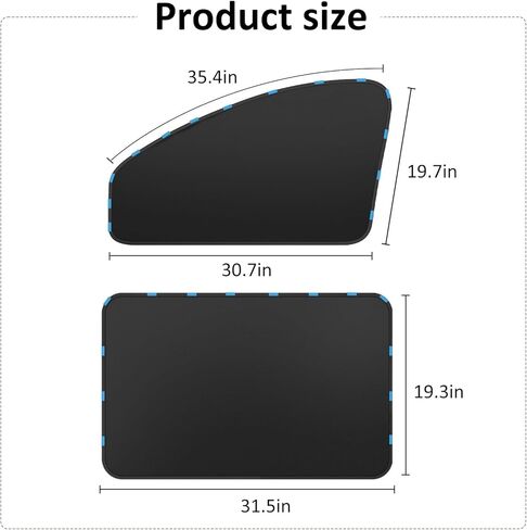 Side Window Shade Car Curtains - Leather Sun Shades Magnetic 100% Block Light Car Window Covers with Cooler Feeling (Black Leather, 4pcs) in Saudi Arabia