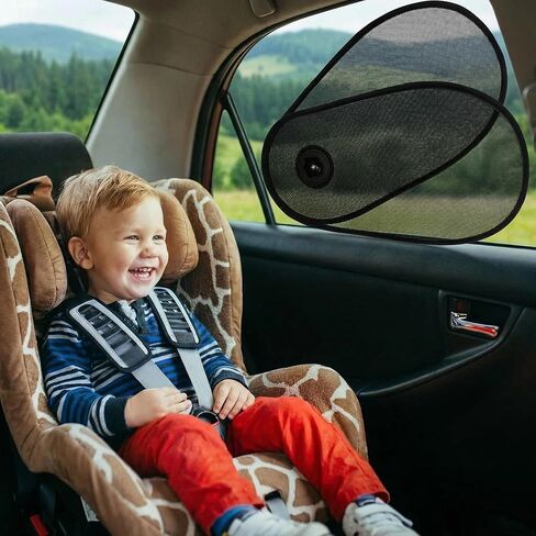 2 PCS Car Window Shade for Baby, Rotatable Car Window Shades with Suction Cup, 15.7" × 8.2" Adjustable Side Windows Sun Visor, Fit for Cars, SUV, Truck (Black) in Saudi Arabia