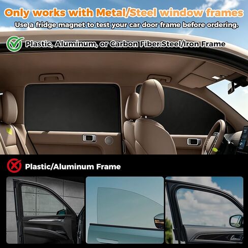 4PCS Car Side Window Sun Shades, Magnetic Front & Rear for UV/Heat Protection and Privacy - Fits Most Sedans, SUVs, Trucks (Front: 13-18.9" H x 24.4" L, Rear: 18.9" H x 31.1" L) in Saudi Arabia