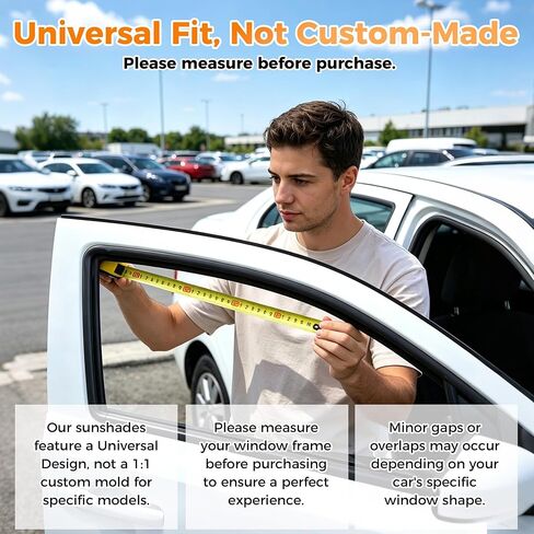4PCS Car Side Window Sun Shades, Magnetic Front & Rear for UV/Heat Protection and Privacy - Fits Most Sedans, SUVs, Trucks (Front: 13-18.9" H x 24.4" L, Rear: 18.9" H x 31.1" L) in Saudi Arabia