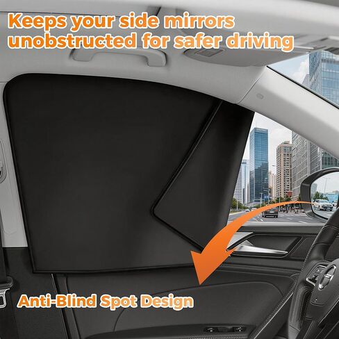 4PCS Car Side Window Sun Shades, Magnetic Front & Rear for UV/Heat Protection and Privacy - Fits Most Sedans, SUVs, Trucks (Front: 13-18.9" H x 24.4" L, Rear: 18.9" H x 31.1" L) in Saudi Arabia