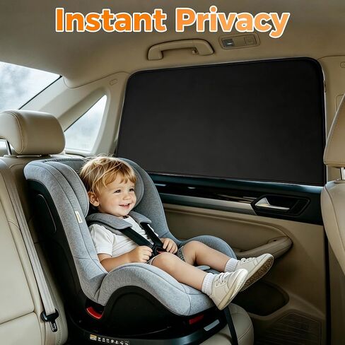 4PCS Car Side Window Sun Shades, Magnetic Front & Rear for UV/Heat Protection and Privacy - Fits Most Sedans, SUVs, Trucks (Front: 13-18.9" H x 24.4" L, Rear: 18.9" H x 31.1" L) in Saudi Arabia