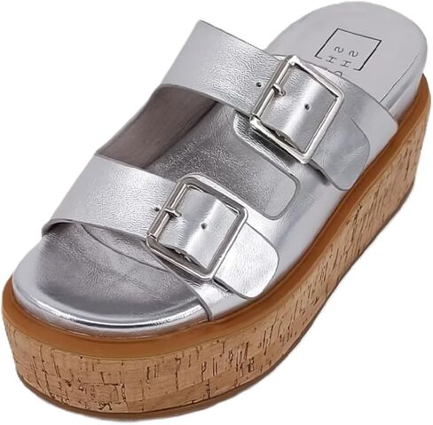 صنادل رياضية نسائية من Shushop Shu Shop Lucinda Metallic بكعب متوسط ​​كاجوال 2-3 بوصة - ذهبي in Saudi Arabia