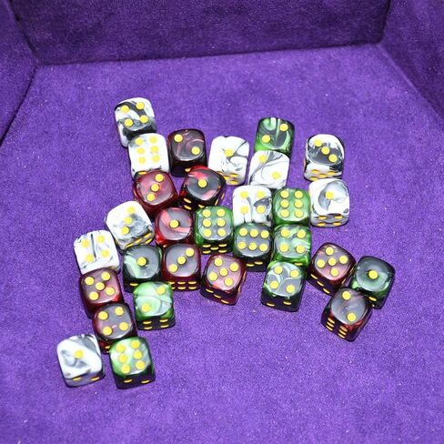 Smartdealspro 30-Pack 12mm Double Color Round Angle Six Sided Dice Die with Free Pouch for Tenzi, Farkle, Yahtzee, Bunco, Teaching Math, Lord of the Ring Living Card Game in Kuwait
