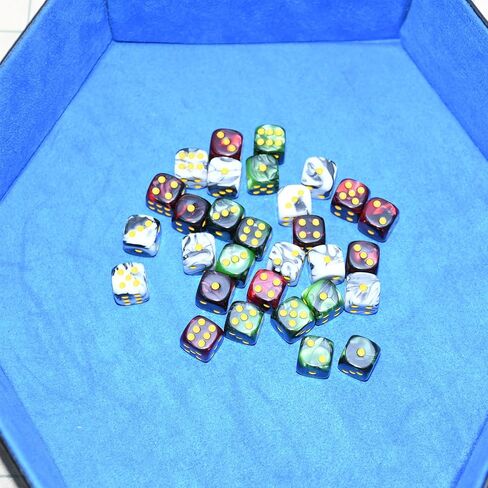 Smartdealspro 30-Pack 12mm Double Color Round Angle Six Sided Dice Die with Free Pouch for Tenzi, Farkle, Yahtzee, Bunco, Teaching Math, Lord of the Ring Living Card Game in Kuwait