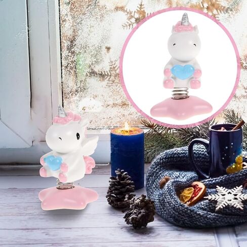 Amosfun Unicorn Bobbleheads Shaking Head Car Dashboard Ornaments Cartoon Desktop Decoration Auto Adornment Accessories 4.13X2.36X1.96In in Kuwait