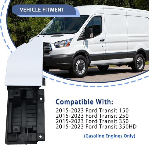 Fuel Filler Door Assembly Compatible with Ford 2015-2023 Transit 150 250 350 350HD 3.5L 3.7L V6, Gas Door Cap, Housing Pocket with White Cover, Replaces CK4Z-5427936-A CK4Z-5427936-F in Saudi Arabia