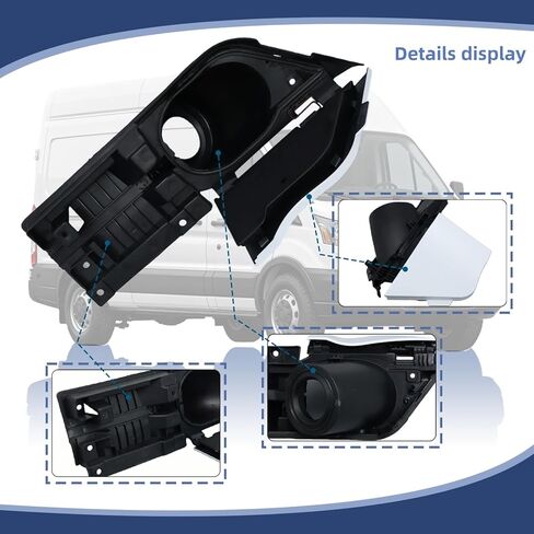 Fuel Filler Door Assembly Compatible with Ford 2015-2023 Transit 150 250 350 350HD 3.5L 3.7L V6, Gas Door Cap, Housing Pocket with White Cover, Replaces CK4Z-5427936-A CK4Z-5427936-F in Saudi Arabia