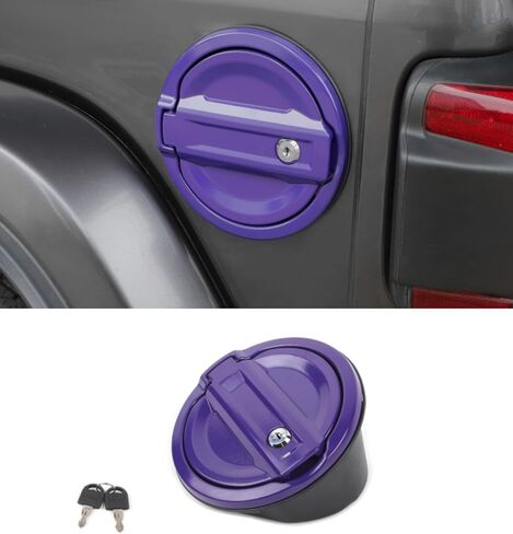 JWWY Fuel Filler Door Gas Tank Cap Cover with Lock Fit for 2018-2026 Jeep Wrangler JL & Unlimited Sport Rubicon Sahara 2/4 Door, Aluminum Fuel Door Exterior Accessories,Purple in Kuwait
