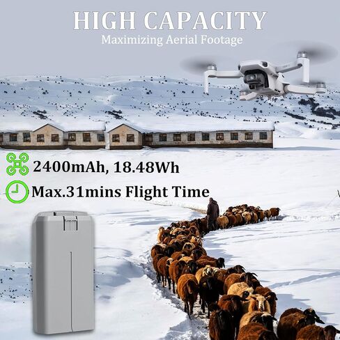 بطارية طيران ذكية من سلسلة Mini 2 لـ DJI Mini 4K، Mini 2 SE، Mini 2، Mini SE بسعة ممتدة 2400 مللي أمبير - 7.7 فولت بحد أقصى 31 دقيقة طيران لاستبدال الطائرة بدون طيار in Kuwait